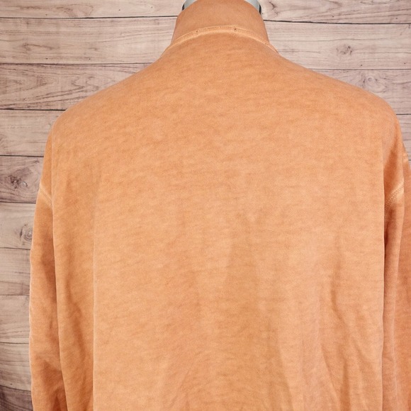 JL POWELL ORANGE FULL ZIP MOCK NECK COTTON SWEATER MENS SIZE 2XL XXL - Picture 6 of 8